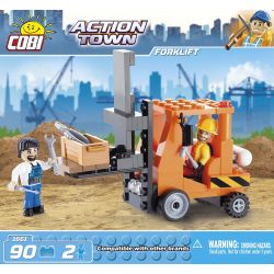 COBI 1661 non  XE NÂNG bộ đồ chơi xếp lắp ráp ghép mô hình City FORKLIFT Thành Phố 90 khối