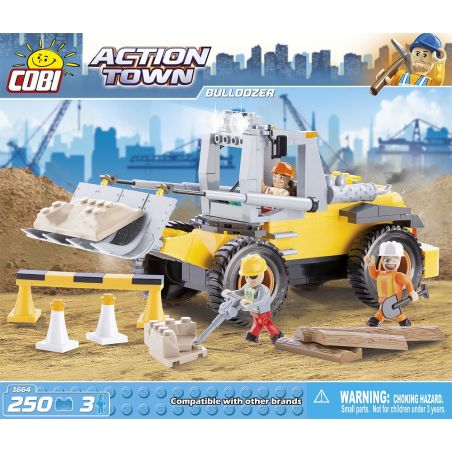COBI 1664 non  CHIẾC XE ỦI bộ đồ chơi xếp lắp ráp ghép mô hình City BULLDOZER Thành Phố 250 khối
