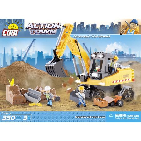 COBI 1666 non  CÔNG NHÂN XÂY DỰNG bộ đồ chơi xếp lắp ráp ghép mô hình City CONSTRUCTION WORKS Thành Phố 350 khối