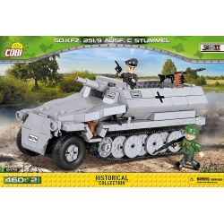 COBI 2472A non  XE BÁN TẢI SDKFZ 251 bộ đồ chơi xếp lắp ráp ghép mô hình Military Army SD.KFZ.251/10 AUSF.C STUMMEL Quân Sự Bộ Đội 460 khối