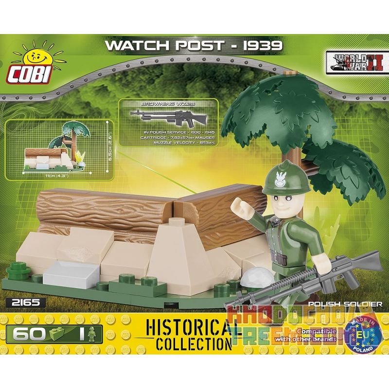 COBI 2165 non  TIỀN ĐỒN bộ đồ chơi xếp lắp ráp ghép mô hình Military Army WATCH POST Quân Sự Bộ Đội 60 khối