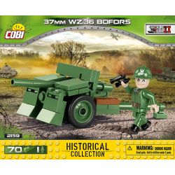 COBI 2159 non  SÚNG PHÒNG THỦ CHIẾN ĐẤU BOFORS 37MM bộ đồ chơi xếp lắp ráp ghép mô hình Military Army 37 MM WZ.36 BOFORS Quân Sự Bộ Đội 70 khối