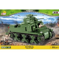 COBI 2385 non  XE TĂNG M3 LEE bộ đồ chơi xếp lắp ráp ghép mô hình Military Army Quân Sự Bộ Đội 530 khối