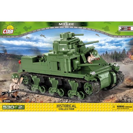 COBI 2385 non  XE TĂNG M3 LEE bộ đồ chơi xếp lắp ráp ghép mô hình Military Army Quân Sự Bộ Đội 530 khối