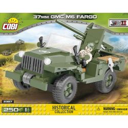 COBI 2387 non  TÀU SÂN BAY DI ĐỘNG PHÁO 37MM KIỂU M6 bộ đồ chơi xếp lắp ráp ghép mô hình Military Army 37 MM GMC M6 FARGO Quân Sự Bộ Đội 250 khối
