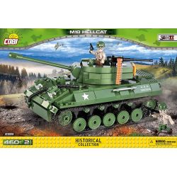 COBI 2389 non  TÀU KHU TRỤC M18 HELLCAT bộ đồ chơi xếp lắp ráp ghép mô hình Military Army Quân Sự Bộ Đội 460 khối
