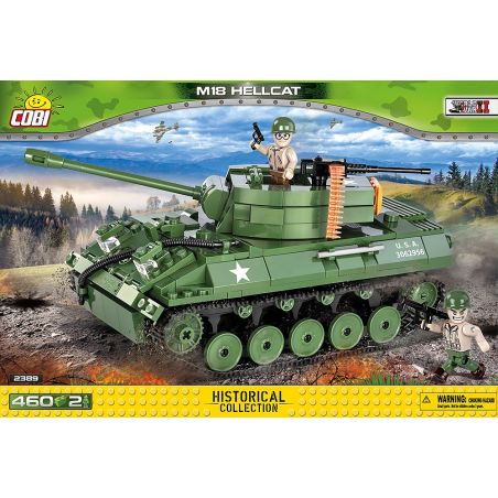 COBI 2389 non  TÀU KHU TRỤC M18 HELLCAT bộ đồ chơi xếp lắp ráp ghép mô hình Military Army Quân Sự Bộ Đội 460 khối