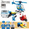 Kazi KY059 non  TRỰC THĂNG VẬN CHUYỂN XE CẢNH SÁT bộ đồ chơi xếp lắp ráp ghép mô hình Police JOYOUS 178 khối