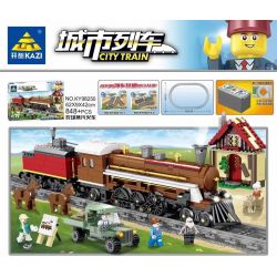 Kazi KY98250 98250 non  TÀU HƠI NƯỚC NÔNG TRẠI bộ đồ chơi xếp lắp ráp ghép mô hình Trains CITYTRAIN Tàu Hỏa 848 khối