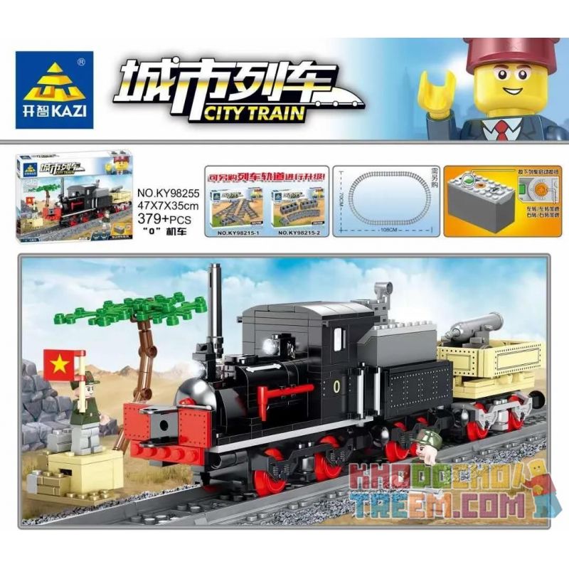 Kazi KY98255 98255 non  ĐẦU MÁY "O" bộ đồ chơi xếp lắp ráp ghép mô hình Trains CITYTRAIN Tàu Hỏa 379 khối