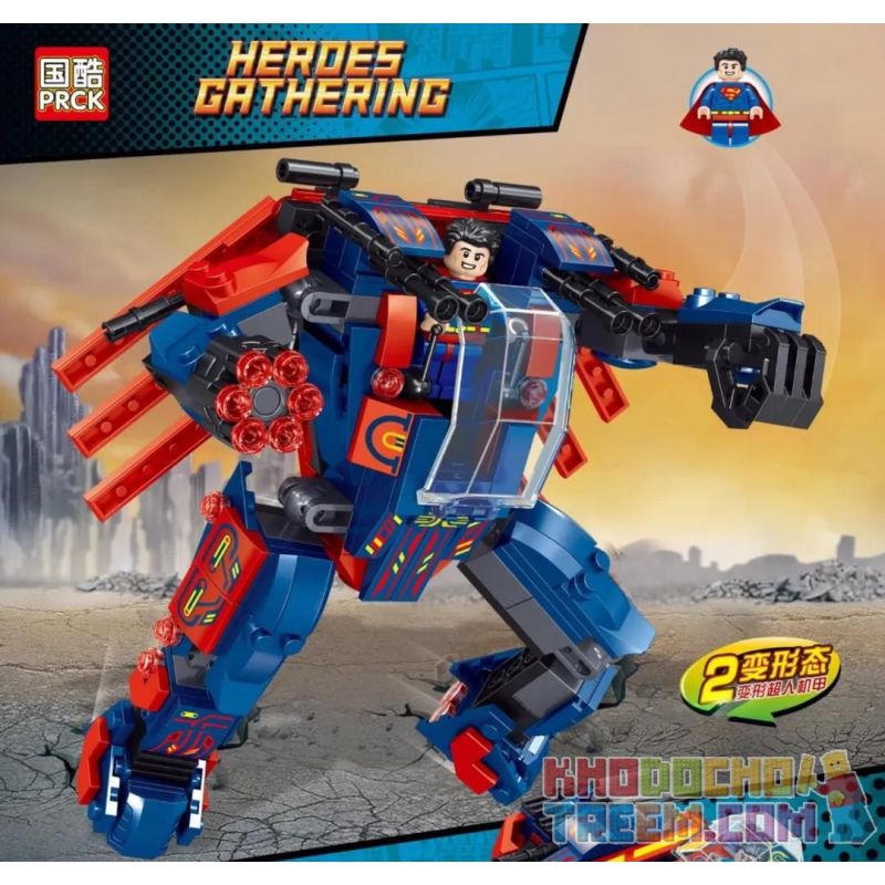 PRCK 64083 non  SIÊU NHÂN CHUYỂN ĐỔI MECH bộ đồ chơi xếp lắp ráp ghép mô hình Super Heroes HEROES GATHERING Siêu Nhân Anh Hùng 301 khối
