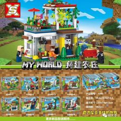 SX 1040 non  8 MÔ HÌNH TRANG TRẠI ĐÚC VÀ XÂY DỰNG bộ đồ chơi xếp lắp ráp ghép mô hình Minecraft MY WORLD Game Xây Dựng 565 khối