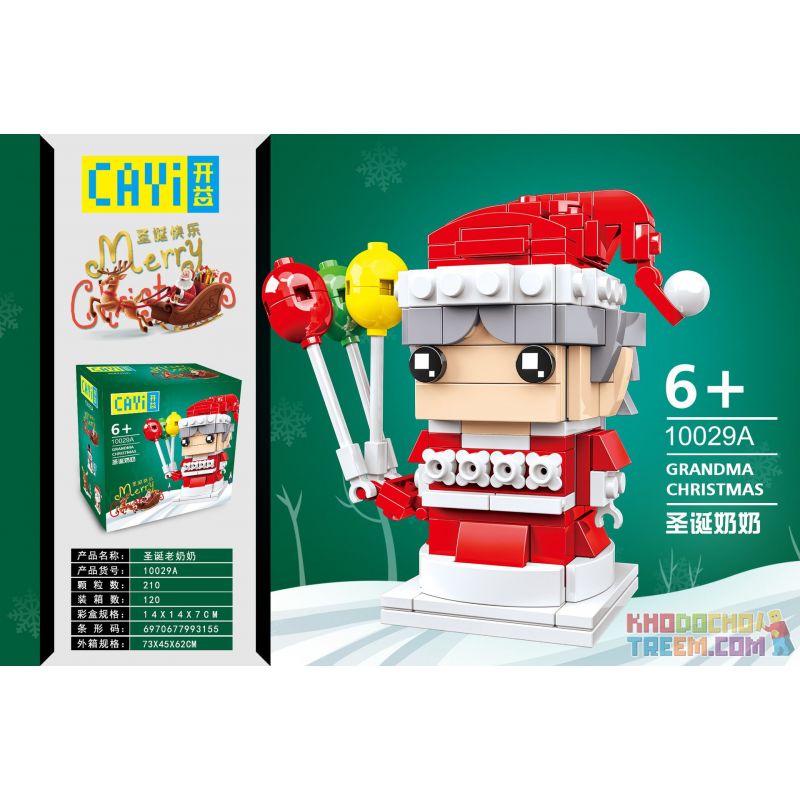 CAYI 10029A non  BÀ GIÀ GIÁNG SINH bộ đồ chơi xếp lắp ráp ghép mô hình Seasonal GRANDMA CHRISTMAS Mùa Lễ Hội 210 khối