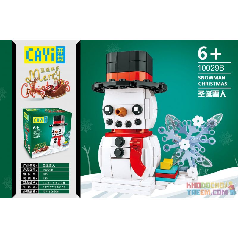 CAYI 10029B non  NGƯỜI TUYẾT GIÁNG SINH bộ đồ chơi xếp lắp ráp ghép mô hình Seasonal SNOWMAN CHRISTMAS Mùa Lễ Hội 185 khối
