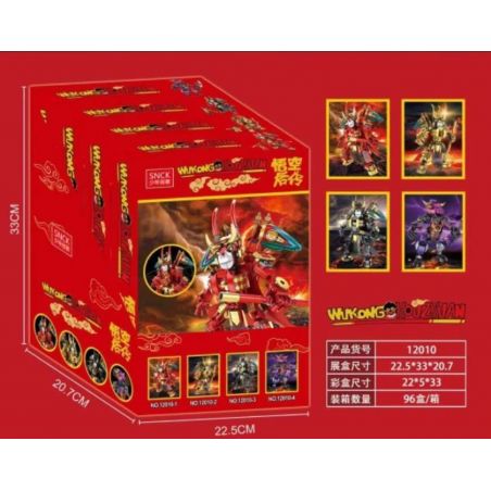 SNCK 12010-1 12010-2 12010-3 12010-4 non  WUKONG DI CẢO 4 MẪU bộ đồ chơi xếp lắp ráp ghép mô hình 967 khối