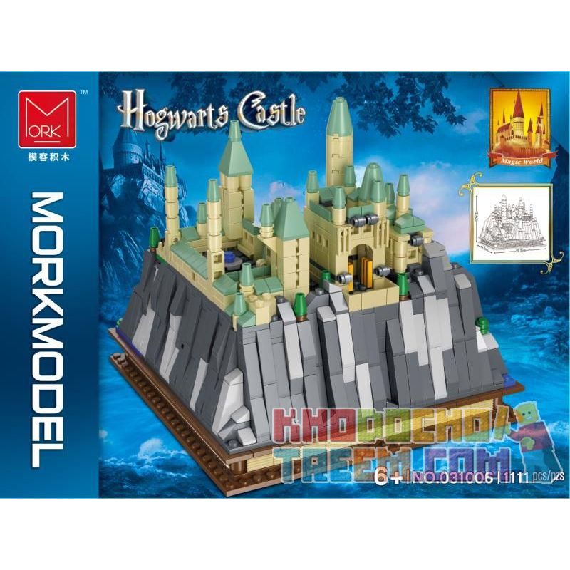 URGE 031006 non  LÂU ĐÀI HOGWARTS MINI bộ đồ chơi xếp lắp ráp ghép mô hình Medieval Castle HOGWARTS CASTLE Chiến Tranh Trung Cổ 1111 khối
