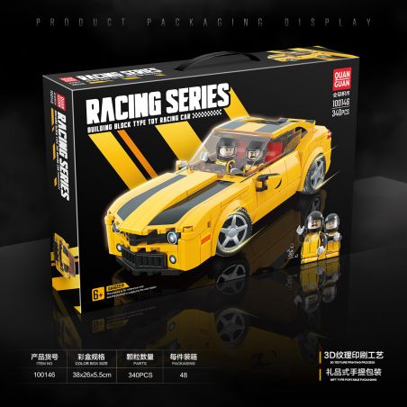 QuanGuan 100146 Quan Guan 100146 non  CHEVROLET KAMIRO. bộ đồ chơi xếp lắp ráp ghép mô hình Racers RACING Đua Tốc Độ 340 khối