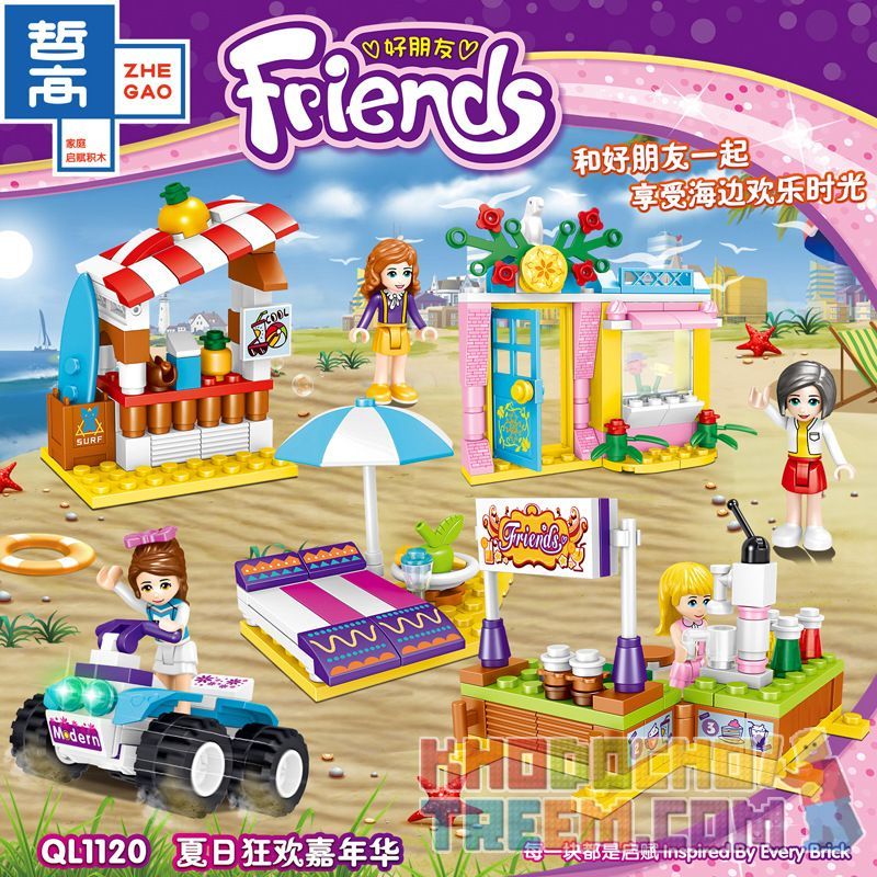 ZHEGAO QL1120 1120 non  LỄ HỘI MÙA HÈ 4 HỘP NHỎ bộ đồ chơi xếp lắp ráp ghép mô hình  Các Bạn Gái