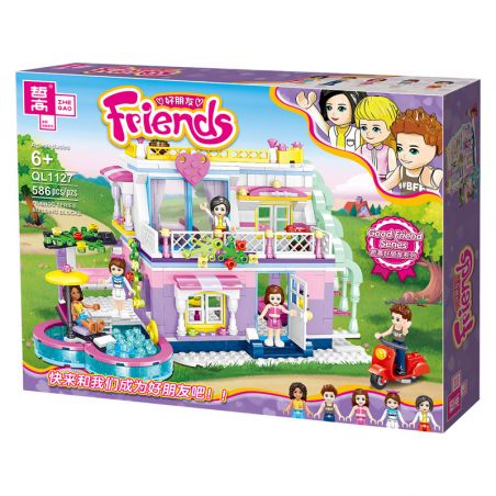 ZHEGAO QL1127 1127 non  BIỆT THỰ NGHỈ MÁT ĐẦY NẮNG CỦA ALISHA bộ đồ chơi xếp lắp ráp ghép mô hình  Các Bạn Gái 586 khối