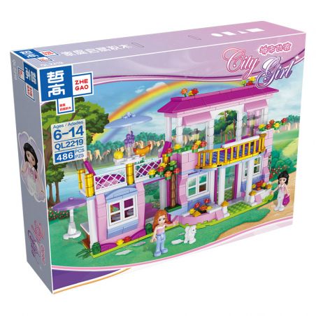 ZHEGAO QL2219 2219 non  BIỆT THỰ bộ đồ chơi xếp lắp ráp ghép mô hình City Girl Thành Phố Con Gái 486 khối