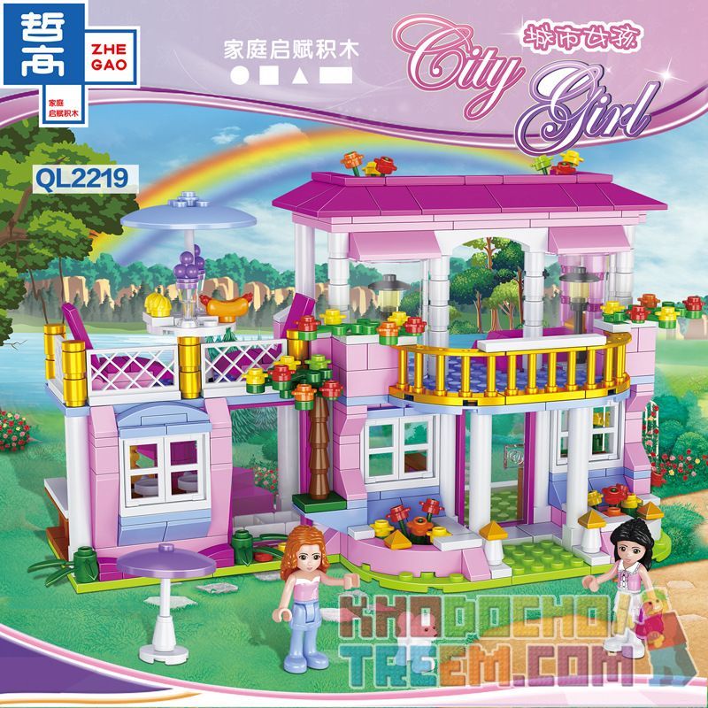 ZHEGAO QL2219 2219 non  BIỆT THỰ bộ đồ chơi xếp lắp ráp ghép mô hình City Girl Thành Phố Con Gái 486 khối