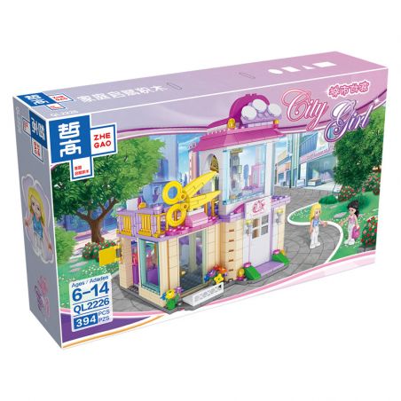 ZHEGAO QL2226 2226 non  TIỆM HỚT TÓC bộ đồ chơi xếp lắp ráp ghép mô hình City Girl Thành Phố Con Gái 394 khối