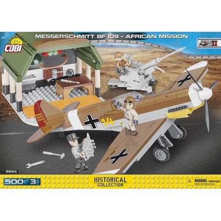 COBI 5544 non  NHIỆM VỤ CỦA MESSERSCHMIDT BF 109-CHÂU PHI bộ đồ chơi xếp lắp ráp ghép mô hình Military Army MESSERSCHMITT BF 109 - AFRICAN MISSION Quân Sự Bộ Đội 500 khối