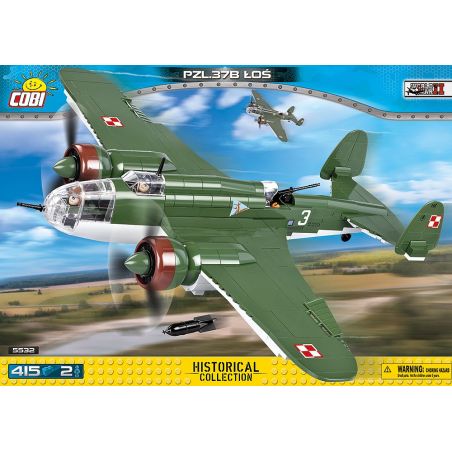 COBI 5532 non  PZL.37 MOOSE. bộ đồ chơi xếp lắp ráp ghép mô hình Military Army PZL.37B ŁOŚ Quân Sự Bộ Đội 415 khối
