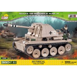 COBI 2381 non  PHÁO CHỐNG TĂNG TỰ HÀNH WEASEL III bộ đồ chơi xếp lắp ráp ghép mô hình Military Army SD.KFZ.138 MARDER III AUSF.H Quân Sự Bộ Đội 380 khối