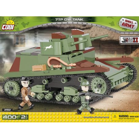 COBI 2512 non  BỂ 7TP DW bộ đồ chơi xếp lắp ráp ghép mô hình Military Army 7TP DW TANK Quân Sự Bộ Đội 400 khối
