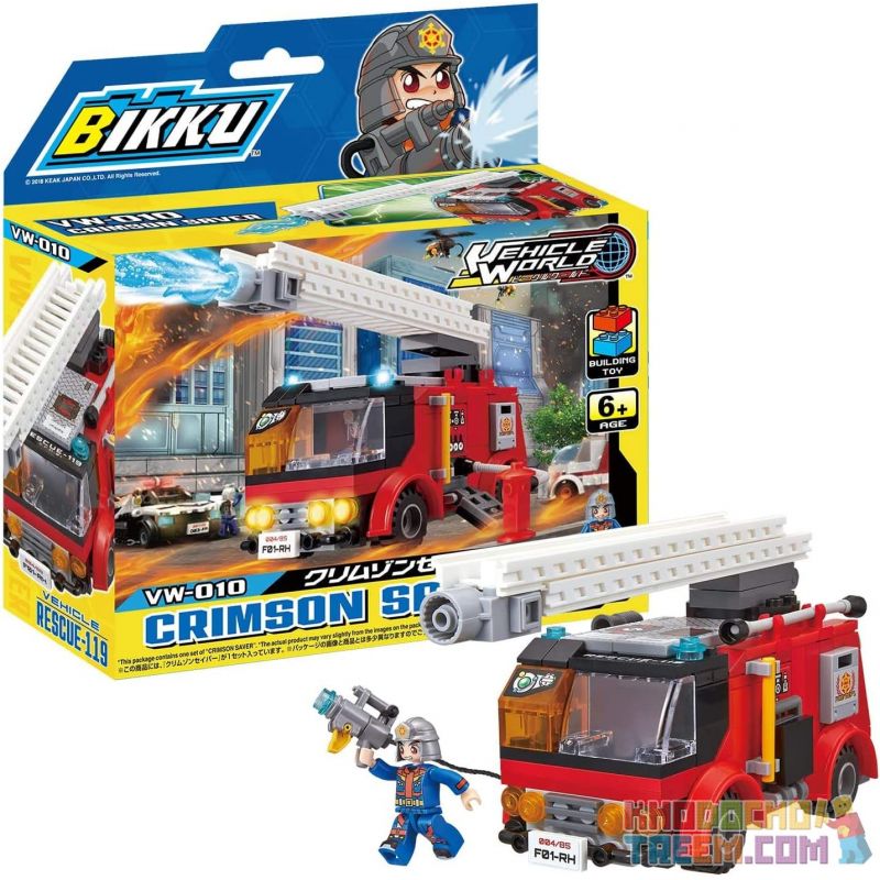 BIKKU VW-010 non  CỨU TINH MÀU ĐỎ THẪM bộ đồ chơi xếp lắp ráp ghép mô hình CRIMSON SAVER 160 khối