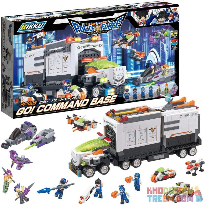 BIKKU PF-006 non  CÚT RA! CƠ SỞ CHỈ HUY bộ đồ chơi xếp lắp ráp ghép mô hình GO! COMMAND BASE 1160 khối