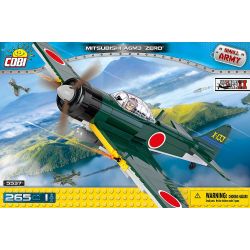 COBI 5537 non  MÁY BAY CHIẾN ĐẤU SỐ bộ đồ chơi xếp lắp ráp ghép mô hình Military Army MITSUBISHI A6M3 ZERO Quân Sự Bộ Đội 265 khối