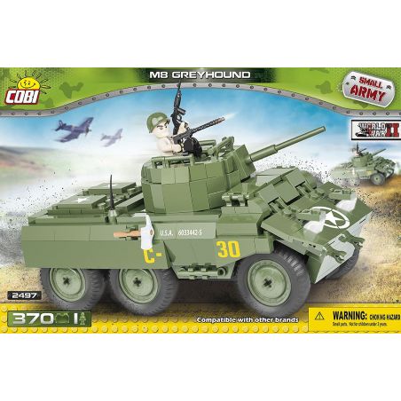 COBI 2497 non  XE BỌC THÉP M8 bộ đồ chơi xếp lắp ráp ghép mô hình Military Army M8 GREYHOUND Quân Sự Bộ Đội 370 khối