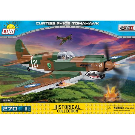 COBI 5527 non  MÁY BAY CHIẾN ĐẤU P-40 WARHAWK bộ đồ chơi xếp lắp ráp ghép mô hình Military Army CURTISS P-40B TOMAHAWK Quân Sự Bộ Đội 270 khối
