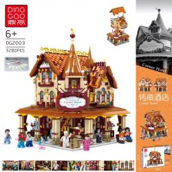 DINGGAO DG2003 2003 non  KHÁCH SẠN GÓC bộ đồ chơi xếp lắp ráp ghép mô hình Creator CORNER HOTEL Sáng Tạo 3280 khối