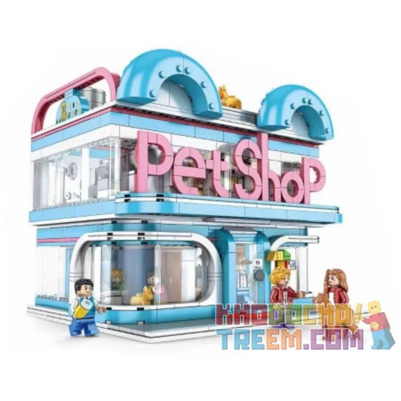 JUHANG 86004 non  CỬA HÀNG THÚ CƯNG bộ đồ chơi xếp lắp ráp ghép mô hình Creator PETSHOP Sáng Tạo 1082 khối