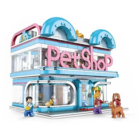 JUHANG 86004 non  CỬA HÀNG THÚ CƯNG bộ đồ chơi xếp lắp ráp ghép mô hình Creator PETSHOP Sáng Tạo 1082 khối