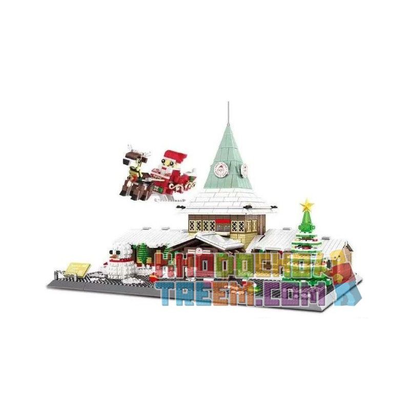 WANGE 6218 non  VĂN PHÒNG GIÁNG SINH bộ đồ chơi xếp lắp ráp ghép mô hình Seasonal SANTA CLAUS OFFICE Mùa Lễ Hội 2228 khối