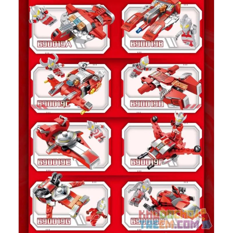 PanlosBrick 690019 Panlos Brick 690019 non  KẾT HỢP ULTRAMAN MECH 8 bộ đồ chơi xếp lắp ráp ghép mô hình Vệ Binh Vũ Trụ Siêu Nhân Điện Quang 709 khối