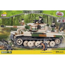 COBI 2487 non  XE TĂNG SIX TIGER bộ đồ chơi xếp lắp ráp ghép mô hình Military Army TIGER PZKPFW VI AUSF. Quân Sự Bộ Đội 500 khối