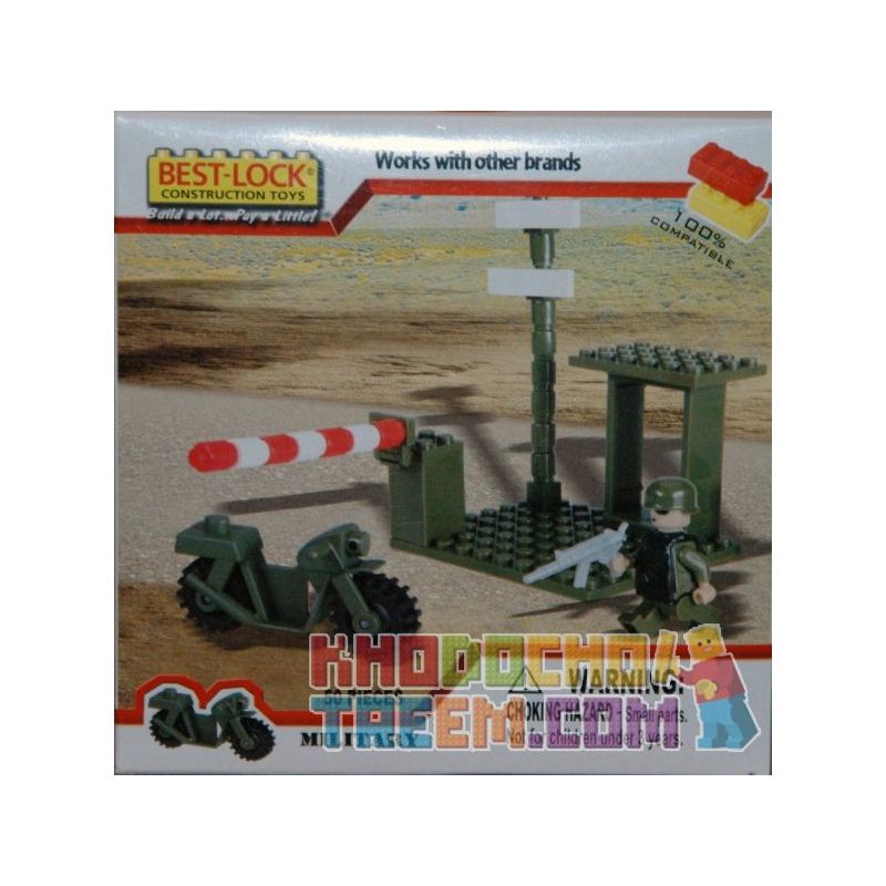 BEST-LOCK 507 non  TRẠM KIỂM SOÁT QUÂN SỰ bộ đồ chơi xếp lắp ráp ghép mô hình Military Army MILITARY CHECKPOINT Quân Sự Bộ Đội 50 khối