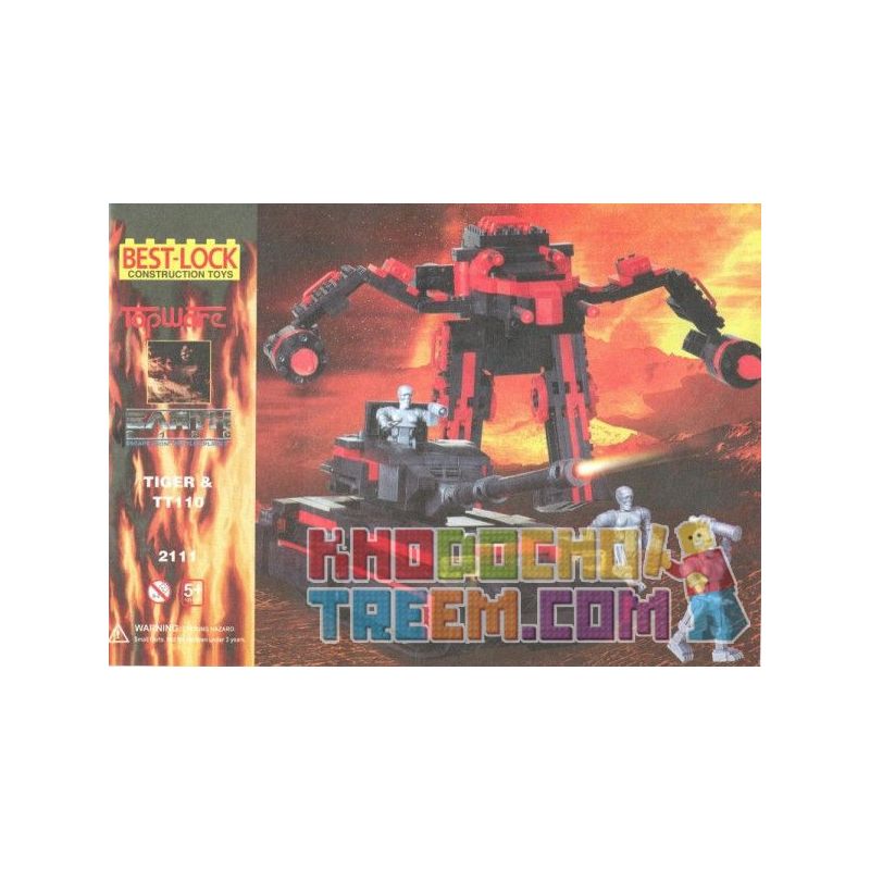 BEST-LOCK 2111 non  TIGER VÀ TT110 bộ đồ chơi xếp lắp ráp ghép mô hình Movie & Game TIGER AND TT110 Phim Và Trò Chơi 700 khối