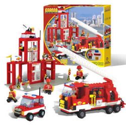 BEST-LOCK 2137 non  BỘ ĐỒ CỨU HỎA bộ đồ chơi xếp lắp ráp ghép mô hình City FIREFIGHTER PLAY SET Thành Phố 300 khối