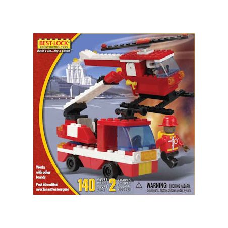 BEST-LOCK 3489 non  BỘ ĐỒ CỨU HỎA bộ đồ chơi xếp lắp ráp ghép mô hình City FIREFIGHTER PLAY SET Thành Phố 140 khối
