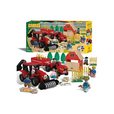 BEST-LOCK 4449 non  TRANG PHỤC MÀU ĐỎ bộ đồ chơi xếp lắp ráp ghép mô hình City RED FARM PLAY SET Thành Phố 450 khối