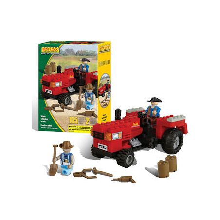 BEST-LOCK 14421 non  MÁY KÉO MÀU ĐỎ bộ đồ chơi xếp lắp ráp ghép mô hình City RED TRACTOR Thành Phố 105 khối