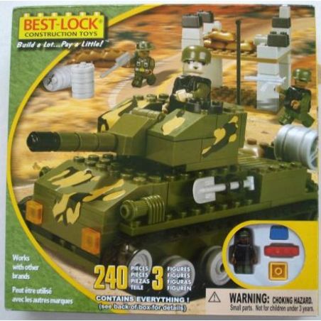 BEST-LOCK 24007 non  BỂ XANH bộ đồ chơi xếp lắp ráp ghép mô hình Military Army GREEN TANK Quân Sự Bộ Đội 240 khối