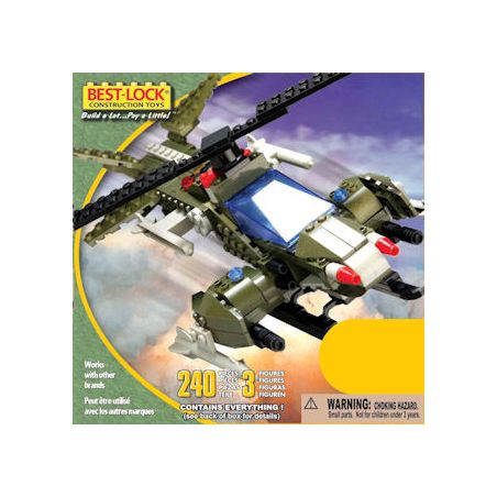 BEST-LOCK 24019 non  TRỰC THĂNG XANH bộ đồ chơi xếp lắp ráp ghép mô hình Military Army GREEN HELICOPTER Quân Sự Bộ Đội 240 khối