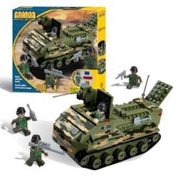 BEST-LOCK 34132 non  XE VẬN TẢI BỌC THÉP XANH bộ đồ chơi xếp lắp ráp ghép mô hình Military Army GREEN ARMORED TRANSPORT Quân Sự Bộ Đội 300 khối